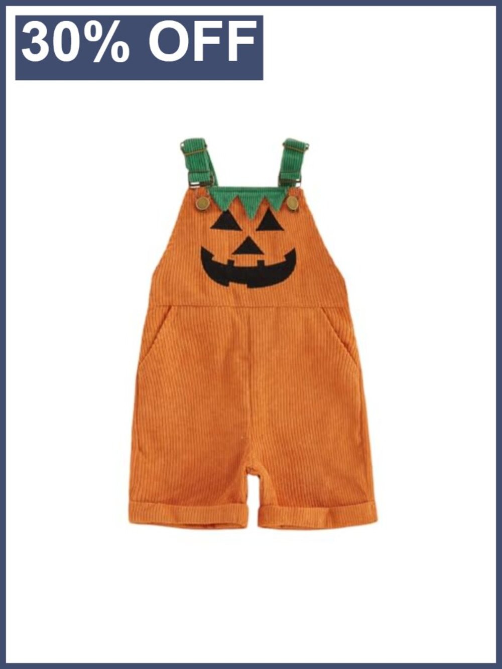 Toddler Boy Halloween Ribbed Overalls Suspender Shorts Jumpsuit